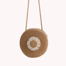 Circle Straw Woven Messenger Bag Women Summer Beach Round Rattan Crossbody Bags