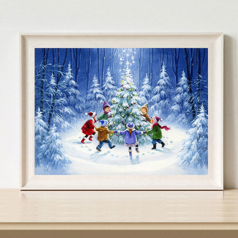 Christmas Tree Kids Oil Paint By Numbers DIY Wall Art Craft Home Decoration Gift