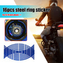 16pcs 18 inch Reflective Car Motorcycle Wheel Rim Stripe Stickers (Blue)