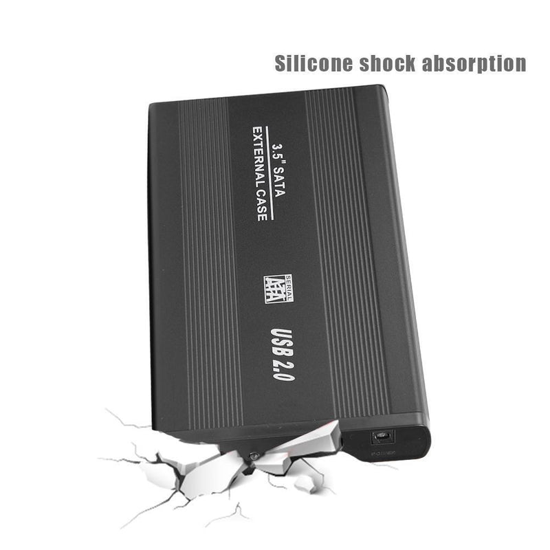 External HDD Enclosure Aluminum 480Mbps 3.5"" USB 2.0 to SATA HDD Case