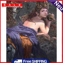 Purple Girl Oil Paint By Numbers Kits Canvas DIY Picture Home Decoration Gifts