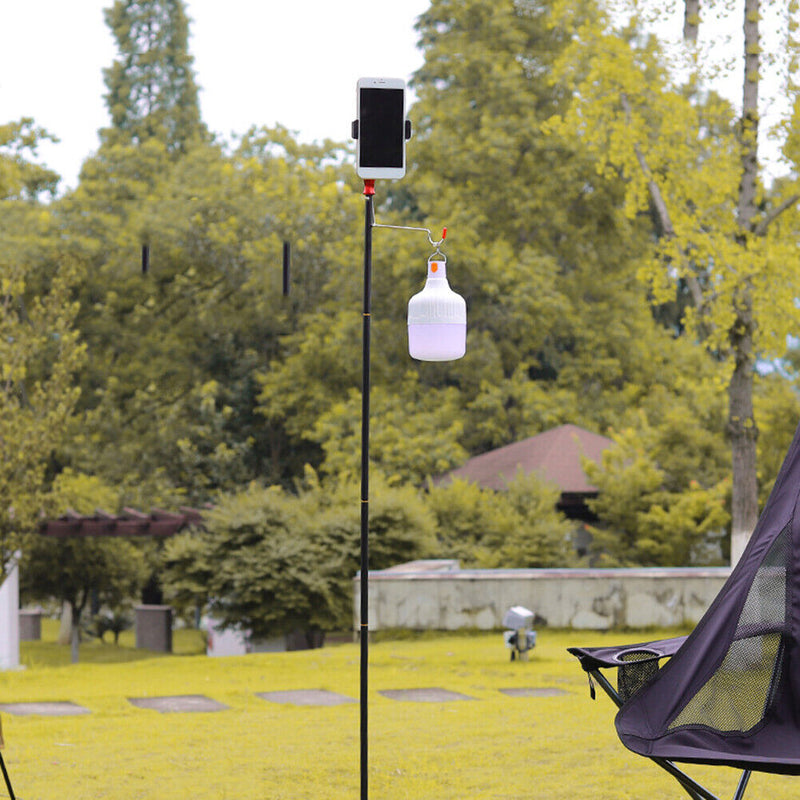 Outdoor Camping Folding Lamp Pole Holder Mobile Live Selfie Fixing Stand Bracket