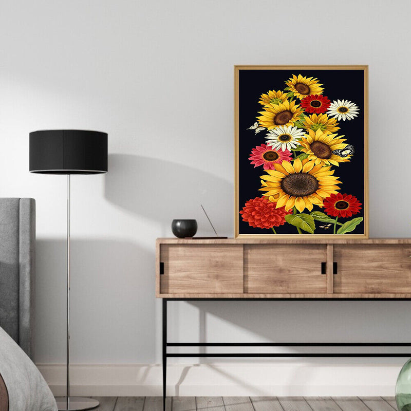 Sunflower Oil Paint By Numbers Kits Canvas Picture DIY Wall Art Craft Coloring