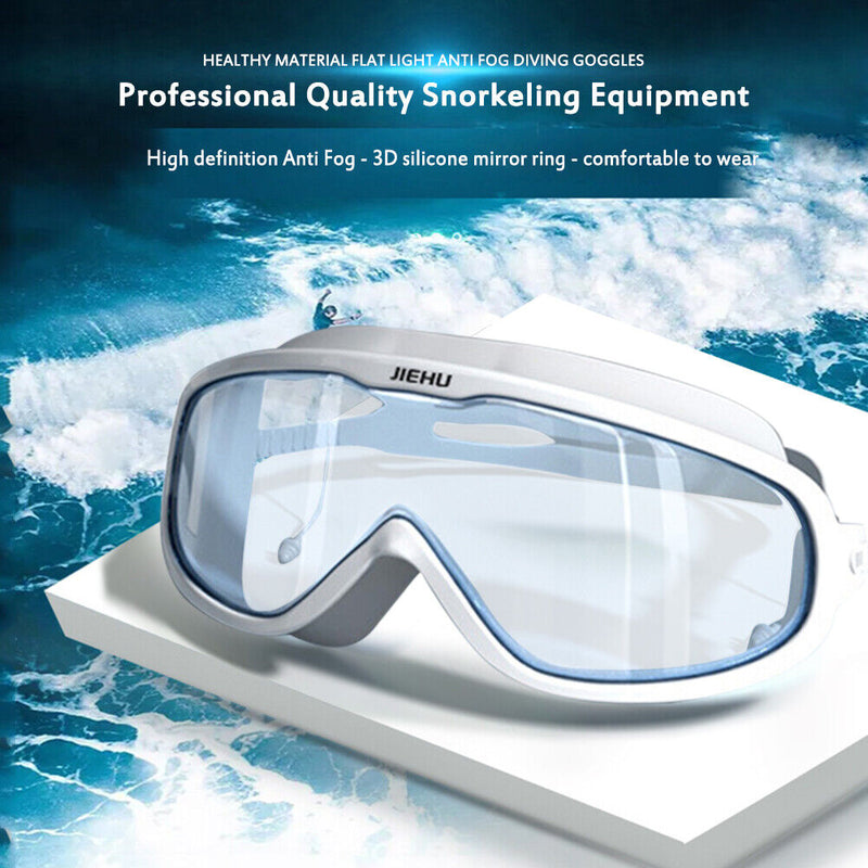 Swimming Glasses Waterproof Anti-fog Adults Swim Diving Goggles (White) Newly