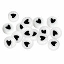 50stk x Schwarz weiß &Love Herz Valentin Acryl Rund P V5Y5 und X6I2 Flach S0Y4