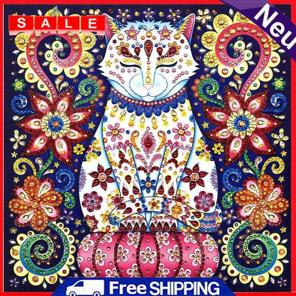 5D DIY Cat Special Shaped Diamond Painting Cross Stitch Mosaic Kits Wall Art