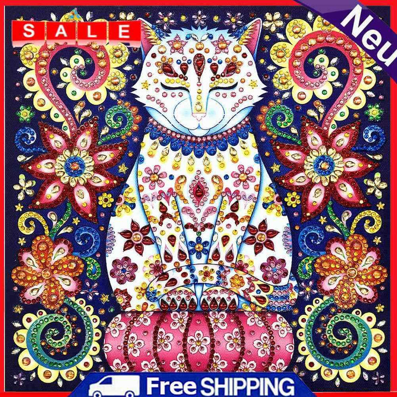 5D DIY Cat Special Shaped Diamond Painting Cross Stitch Mosaic Kits Wall Art