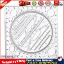 Rotatable Drawing Template Ruler Geometric Art Design Measuring (Black) Newly