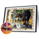 5D DIY Wolf Full Drill Diamond Embroidery Painting Rhinestones Cross Stitch