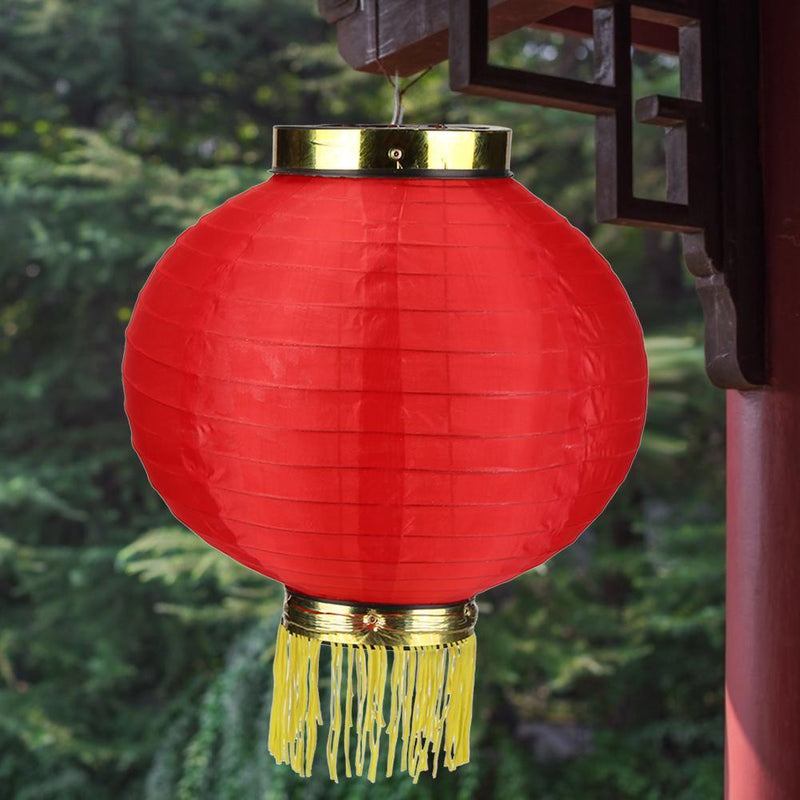 10 inch Foldable Round Cloth Lantern Waterproof Festival Lanterns with Tassel