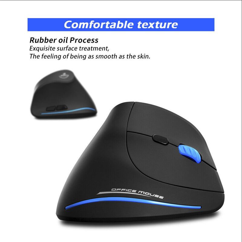 ZELOTES F-35A Wireless Vertical Mouse 2400DPI Optical Mice for Home Office Gamer