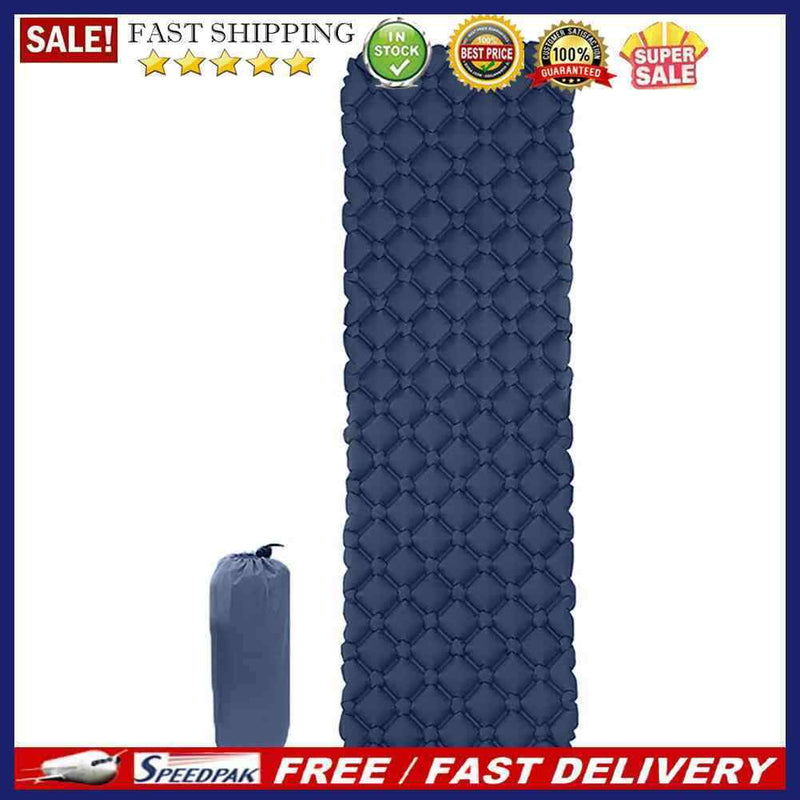 Tent Camping Mat Inflatable Hiking Portable Travel Sleeping Pad (Dark Blue)