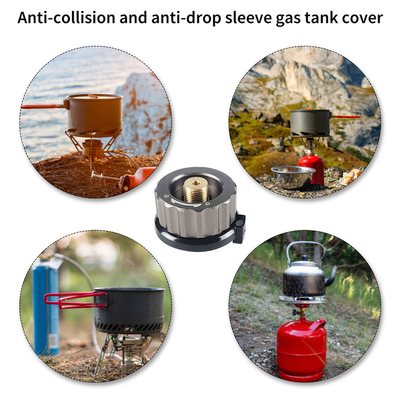 Black Camping Stove Adapter Outdoor Gas Tank Converter Sealed Silicone Desi