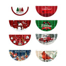 Christmas Half Fan Flag Fan-shaped Bunting Outdoor Xmas Decoration (Snowman)