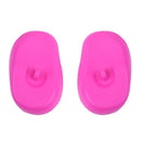 1 Pair Salon Hair Dye Silicone Ear Cover Barber Anti Staining(Rose red)