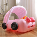 Kids Eco-friendly PVC Swimming Ring with Awning Side Wall Design (Pink)