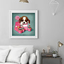 5D Diamond Painting Kit Dog Full Square Drill DIY Animal Wall Art (20x30cm)