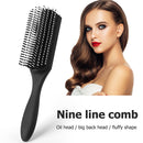 9-Row Hair Brush Scalp Massager Curly Detangle Hair Comb Salon Styling Tool