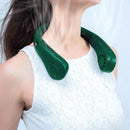 Bladeless Hanging Neck Fan Portable Mini Leafless Fans (Green with Display)