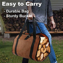 Firewood Log Carrier Bags Heavy Duty Waxed Canvas Logs Tote Bags for Indoor Tool