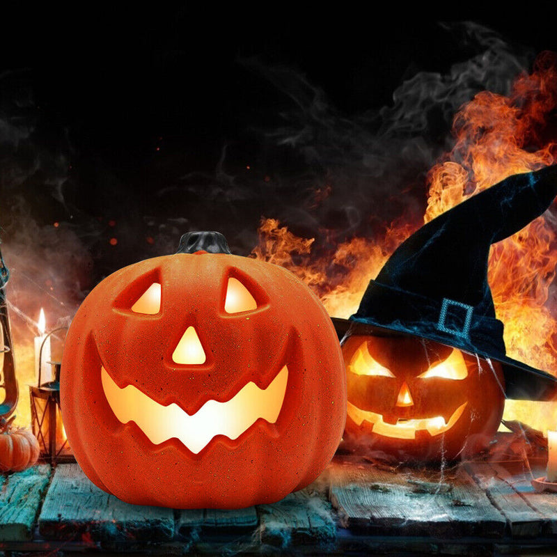 8 inch Halloween Pumpkin Night Light Talking Pumpkin Lantern Scene Layout Newly