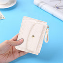 Women Simple Wallet PU Leather Multi-Slot Keychain Small Card Bag Purse Holde