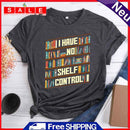 Fashion I Have No Shelf Control Book T-Shirt (Hemp Grey XL)-03091