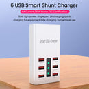 30W 6 Ports USB Charger Adapter Smart Mobile Phone Charging Station (EU) Newly