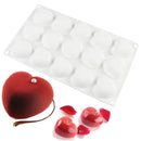 Silicone Cake Molds 15-Cavity Heart Shape Chocolate Mousse DIY Baking Mould
