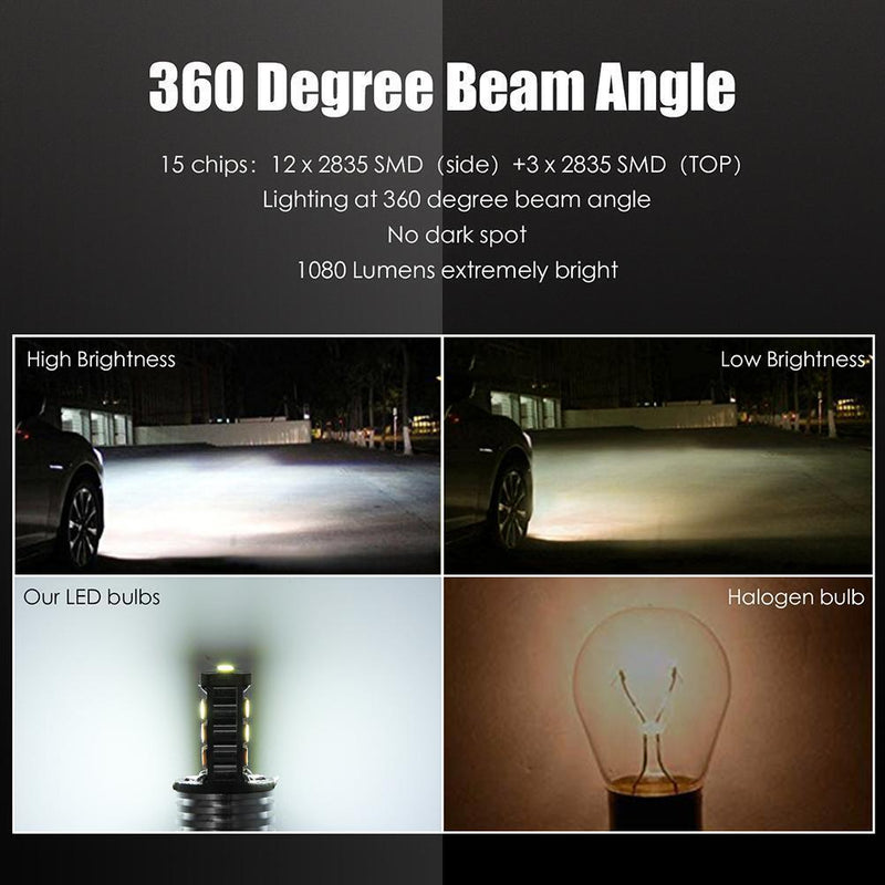 GETODAN A Pair T20 15SMD 2835 LED Car Truck Indicator Taillight Lamp Bulb