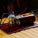 Vegetable Tanned Leather Outdoor Camping Pad for SOTO 310 Stove (Wine Red)