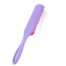 9 Rows Styling Brush Straight Curly Hair Detangling Massage Comb (Purple)