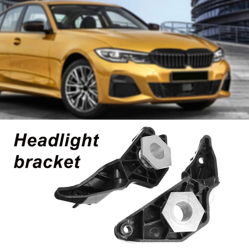 2pcs Front Headlamp Repair Kit Bracket Clip Plastic Black for 5 Series E60 E61