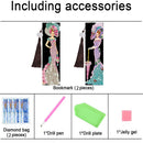 2pcs 5D DIY Diamond Painting Leather Bookmark Special-shaped Drill Tassel D