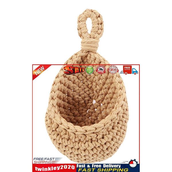 Hanging Basket Wall Planters Jute Teardrop Pot Holder for Fruits (15x14cm) Newly