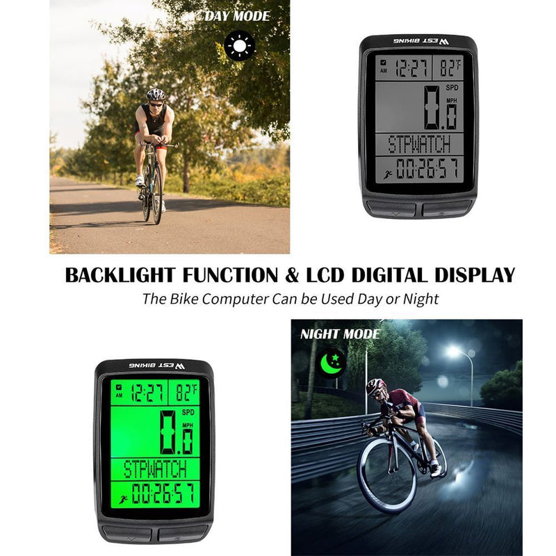 Wireless Stopwatch Bicycle Computer Cycling Odometer Bike Speedometer