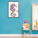 5D DIY Special Shaped Diamond Painting Purple Seahorse Partial Mosaic Kit