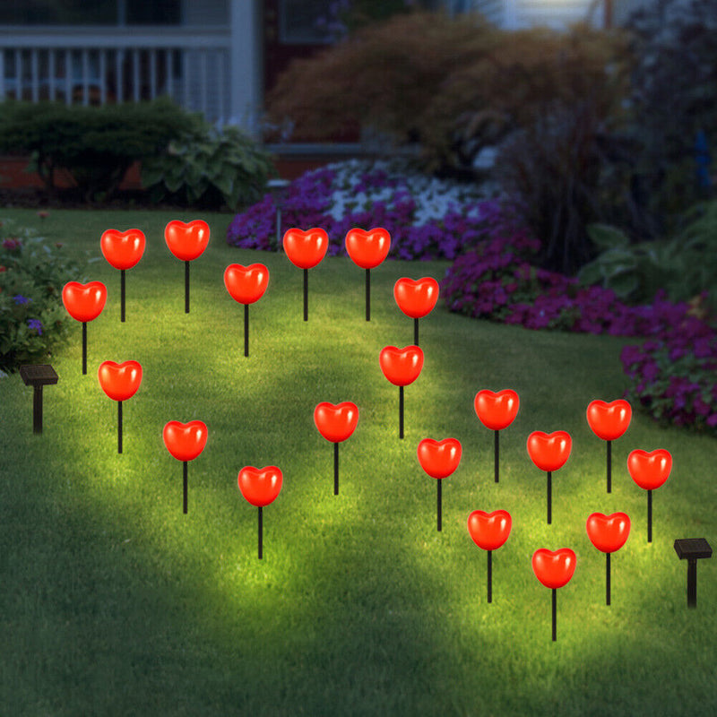 Solar Streetlight Outdoor Lawn Garden Path Yard Love LED Stake Lamp (Red) Newly