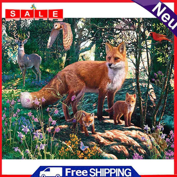 Oil Paint by Numbers Animal Family DIY Picture Drawing Artwork Craft Gifts Kit