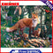 Oil Paint by Numbers Animal Family DIY Picture Drawing Artwork Craft Gifts Kit