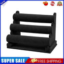 Velvet Bracelet Bangle T-Bar Rack Watch Jewelry Display Stand (Black3 Tier)