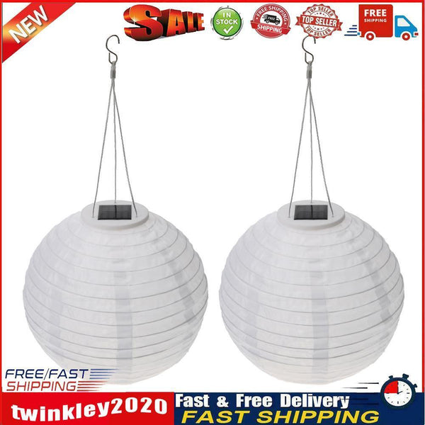 2pcs Outdoor Garden Landscape Nylon Waterproof Solar Self-Hanging Lanterns Newly