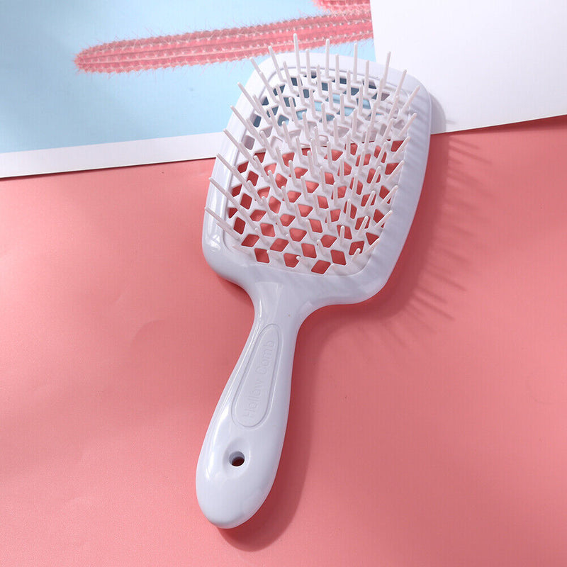 Wide Teeth Air Cushion Combs Scalp Massage Brush Hollow Grid Comb (White) Newly