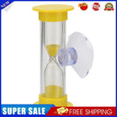 2min Hourglasses Kid Teeth Brushing Timer w/Suction Cup Home Decor (Yellow)