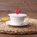 5pcs Silicone Cup Cover Heat-resistant Leak Proof Cartoon Lid(Heart)
