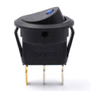 3 Models LED DIY Round Light Rocker Switch Power Button Switches (Blue)
