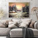 Sunset Cottage Oil Paint By Numbers DIY Handpainted on Canvas Wall Art Picture