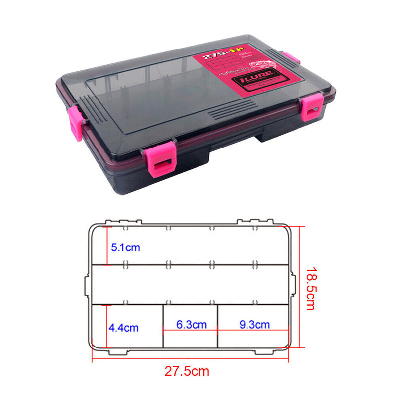 Double Sided Fish Hook Lures Bait Storage Box Fishing Tackle Case (Pink) Newly