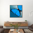 40x40cm Blue Butterfly Frameless Picture Oil Paint By Numbers Painted Picture