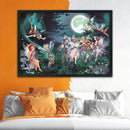80x58cm DIY Stamped Cross Stitch Kit Fairy in Moon 11CT 3 Beaches Needlework Set